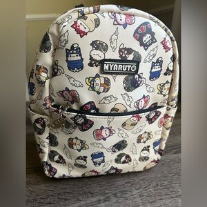 Naruto Shippuden Nyaruto Group Mini Backpack, Kawaii Cloud Charm Anime